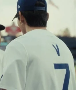 BTS The Return 2026 Kim Taehyung Short Sleeves Dodgers White Jersey For Men And Women