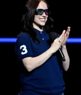 Billie Eilish Hit Me Hard and Soft Polo Blue Shirt