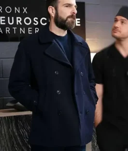 Brilliant Minds S02 Zachary Quinto Navy Blue Peacoat