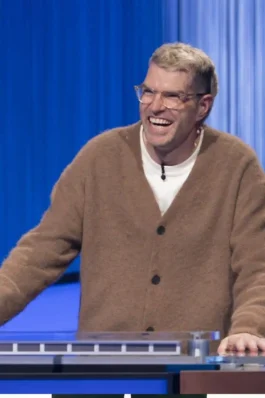Celebrity Jeopardy S04 Timothy Simons Brown Cardigan