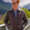 Conan O’Brien Must Go Conan O’Brien Brown Leather Jacket For Sale