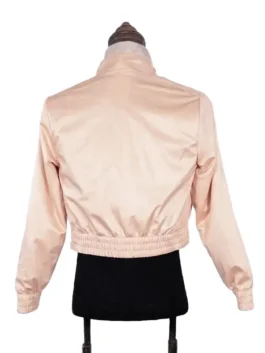 Cultural fusion jacket featuring traditional Hanbok elements and athletic sport-style patterns.