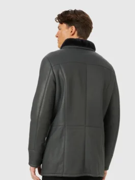David Ajala TV Series Law and Order S25 Ep 16 Theo Walker Shearling Lamb Black Coat