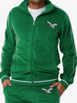 Eagles Velour Green Tracksuit