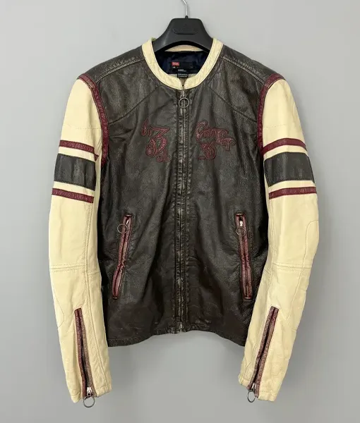 Euphoria Season 3 Vintage 90s Men Racing Motorcycle Leather Jacket