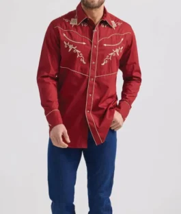 Euphoria Season 3 Western Embroidered Red Shirt