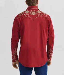 Euphoria Season 3 Western Embroidered Red Shirt For Sale