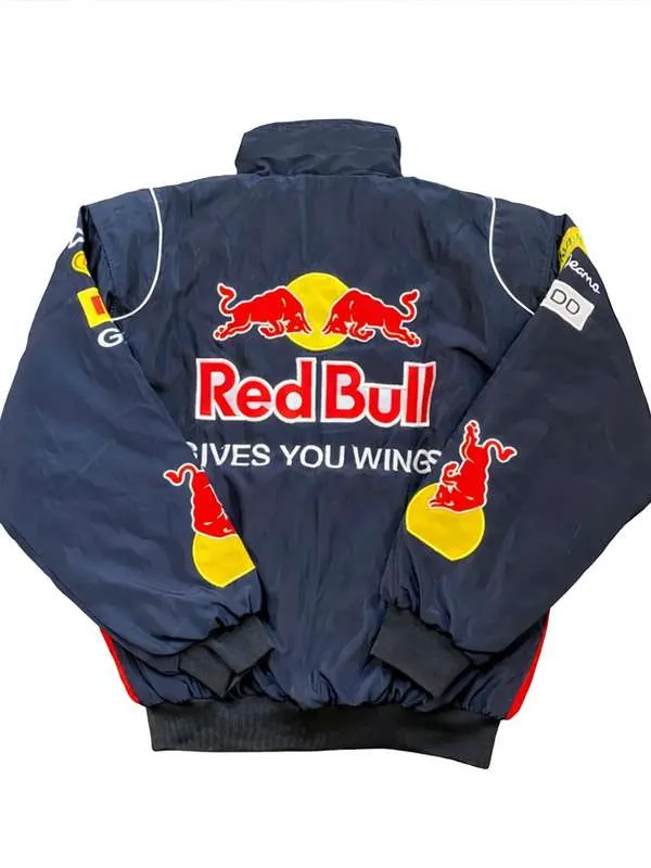 F1 Racing Red Bull Gives You Wings Blue Bomber Jacket For Sale