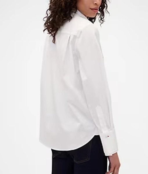 Gap × Victoria Beckham Relaxed Poplin White Shirt For Sale