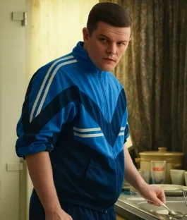John Davidson I Swear 2025 Robert Aramayo Blue Track Jacket