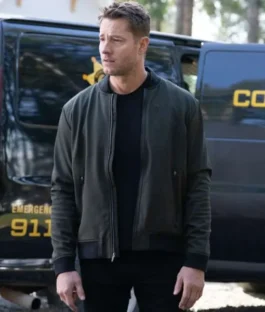 Justin Hartley Tracker S03 Green Bomber Jacket For Sale