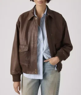 NCIS Origins Season 2 Mariel Molino Brown Leather Jacket