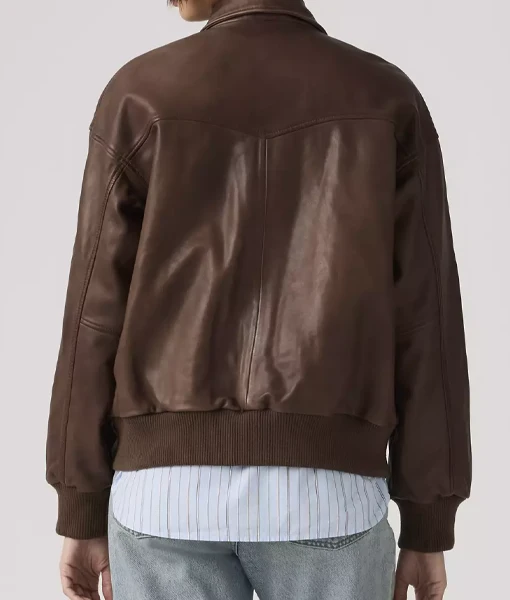 NCIS Origins Season 2 Mariel Molino Brown Leather Jacket For Sale