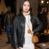 Nailea Devora Coach Fashion Show Black Leather Jacket