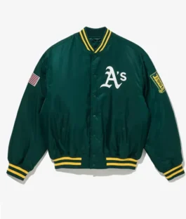 Oakland Athletics Stadium Embroidered Patch Green Jacket