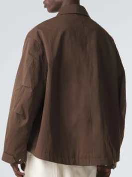 Press Junket 2026 Theo James Cotton Blend Brown Jacket For Sale