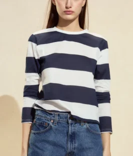 Shrinking Season 3 Christa Miller Striped T-Shirt