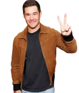 Super Bowl 2026 Adam Devine Brown Suede Jacket For Sale