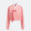 Front view of the TWICE x Adidas Hanbok Pink and Red Fusion Jacket.