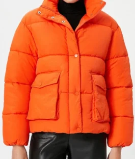 The Drama 2026 Zendaya Puffer Orange Jacket For Sale