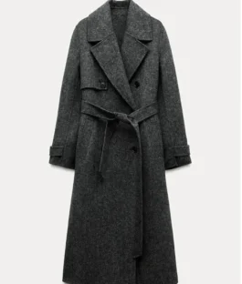 The Young and the Restless Hayley Erin Grey Wool Trench Coat For Sale