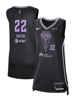 Veronica Burton Golden State Valkyries Victory Jersey featuring professional fabric panels and a luxury pullover closure.