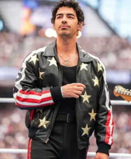 WrestleMania 42 Joe Jonas Star Real Leather Jacket