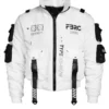 Front view of the classic XB-04 White Short Bomber Jacket.