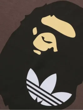 Adidas Bape Head Tee in rich brown cotton with a striking Bape Head print and a clean relaxed round neck half sleeve pullover silhouette.