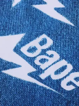 Adidas X Bape LS Star Jersey in bold blue cotton fleece with striking white star print and a clean long sleeve shirt collar pullover silhouette.