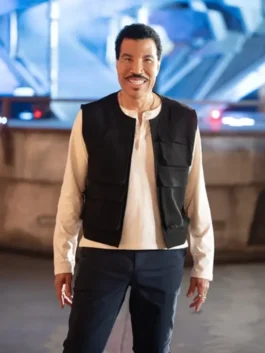 American Idol 2026 Lionel Richie Black Vest showcasing professional black finish and luxury open-front build.
