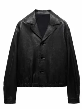 American Idol Lionel Richie Black Leather Jacket in professional real leather with a luxury shirt style collar.