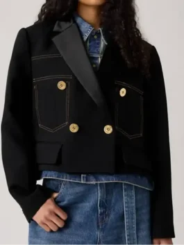 Angela Bassett 9-1-1 S09 Cropped Jacket front view highlighting professional finish and luxury front utility pockets.