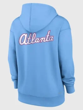 Atlanta Braves 2026 City Connect Hoodie back view showing seamless fleece panels and durable stitching.