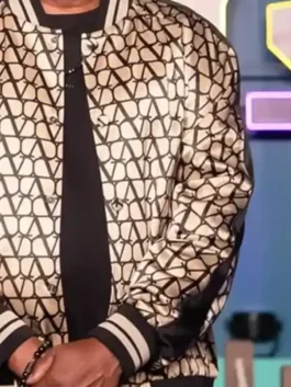 Bad Boys Martin Lawrence Satin Jacket showcasing professional fabric grain and luxury rib knitted cuffs.