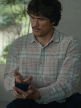 Beef Charles Melton Plaid Shirt in classic cotton plaid with a clean shirt collar and the relaxed everyday charm of Austin Davis on screen.