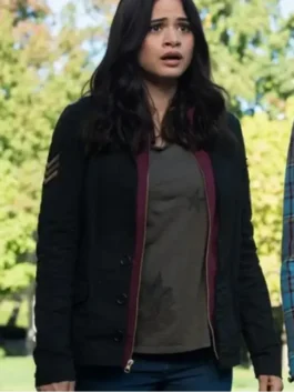 Charmed Mel Vera Black Jacket in professional finish with luxury full length sleeves and zip closure.