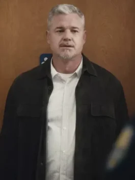 Euphoria Eric Dane Suede Jacket in rich brown suede leather with a sophisticated shirt style collar and refined casual appeal.