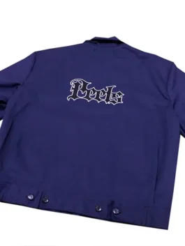 Euphoria S02 Zendaya Blue Peels Jacket as worn by Rue Bennett in black cotton with a relaxed silhouette and effortless street energy.