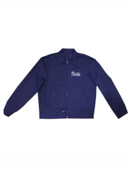 Euphoria S02 Zendaya Blue Peels Jacket front view in black cotton with a sharp shirt style collar and Zendaya's bold Season 2 presence.