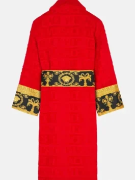 Versace Floyd Mayweather Robe back view highlighting professional red finish and luxury full sleeves.