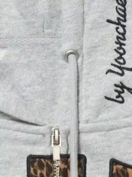 Gap Katseye Yoonchae Hoodie in premium grey fleece with a smooth zipper and hooded collar.