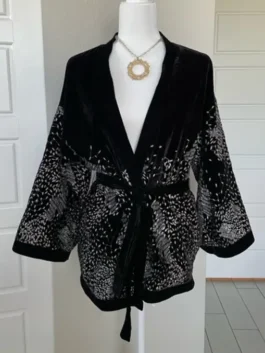 General Hospital 2026 Maura West Black Jacket in professional black knitted fabric with luxury belted closure.