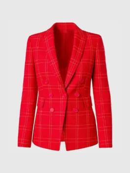 General Hospital 2026 Nina Reeves Red Blazer in professional red suiting with luxury lapel collar design.
