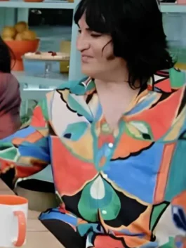 Great Celebrity Bake Off Noel Fielding Multicolor Shirt in vibrant multicolor cotton with a classic shirt collar and Noel's boldly expressive everyday style.