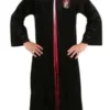 Harry Potter Gryffindor Black Robe highlighting professional fabric grain and luxury open-hem cuffs.