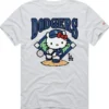 Hello Kitty x Los Angeles Dodgers T-Shirt blending Sanrio charm with Dodgers pride in a breezy lightweight grey pullover tee.
