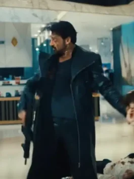 Home Sweet Home Rebirth Mek Black Coat showcasing professional fabric grain and luxury open hem cuffs.