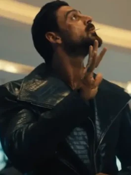 Home Sweet Home Rebirth Mek Black Coat featuring professional leather panels and a luxury zipper closure.