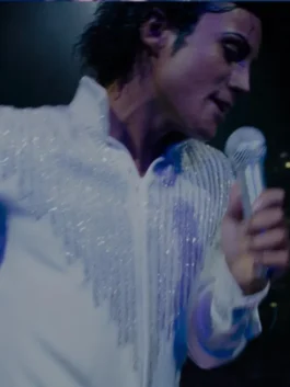 Michael Jaafar Jackson Embroidered White Jacket highlighting professional white finish and luxury viscose lining.